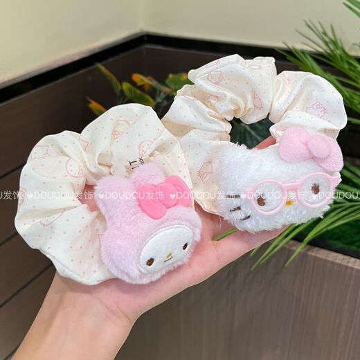 Miffy Rabbit Large Intestine Hair Circle Heart Tie Sweet Hair Rope Cute Ponytail Rubber Band 2025 Ball Girl Hair Rope Pink Print kt