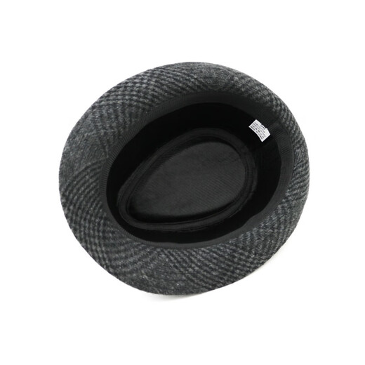 What a cool top hat for middle-aged and elderly men, high-end spring and autumn jazz hat, fashionable British plaid retro gentleman hat, plaid top hat, 2158 plaid top hat, black and gray, adult standard pier circumference 58cm