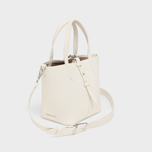 CHARLES/KEITH25 autumn new product simple commuter portable bucket cabbage basket pack Chinese Valentine's Day gift CK2-10151518 Cream milk white S