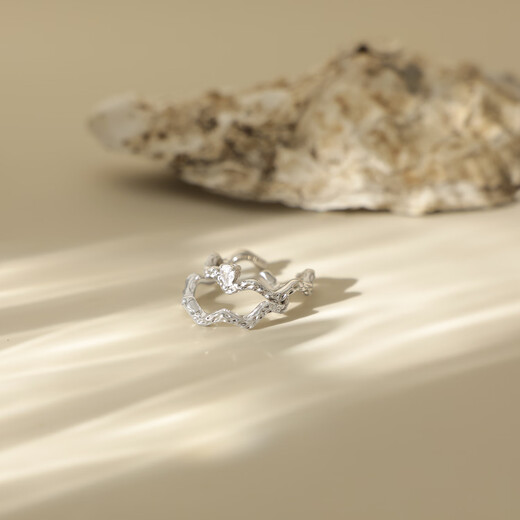 Arsis sparkling ring set for women, original design index finger ring, open ring, versatile, birthday gift for girlfriend