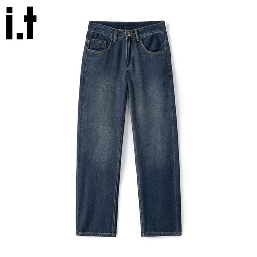 CHOCOOLATEit American retro jeans men's new winter straight loose wide-leg casual pants blue plus velvet 31