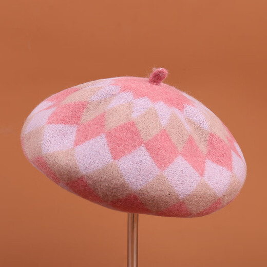 Lee dprre autumn and winter woolen beret new fashion ladies British elegant temperament retro literary versatile painter hat navy + gray one size 55-58cm