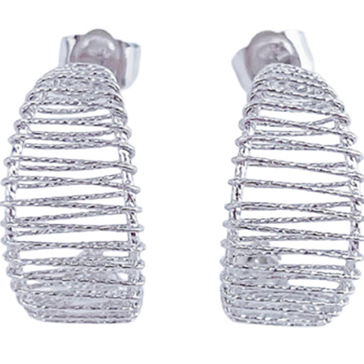 Beijing Gold Trading Center Co., Ltd. platinum earrings pt950 wire-wound C-shaped small fresh earrings for women as a gift for girlfriend and wife, about 3.76g