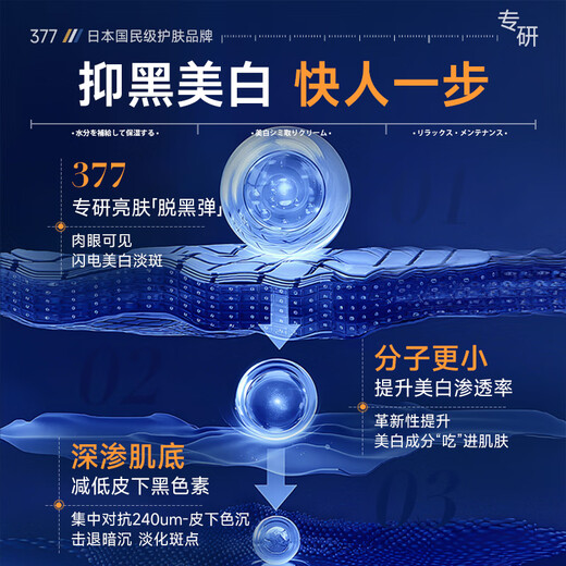 奈皙日本377烟酰胺美白祛斑霜淡化黑色素去雀斑老年黄褐斑面霜男女士