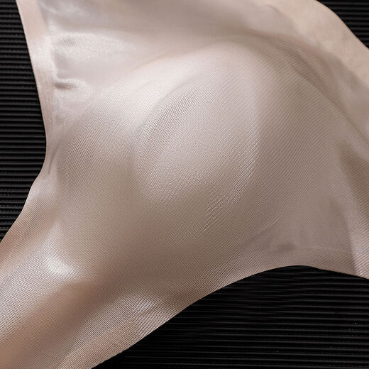 Ultra-thin ice silk sports fitness single thong men's one-piece transparent buttocks sexy low-waist seamless men's T-pants white M