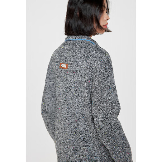 Birds and new wine design floral yarn pullover sweater for women 2025 autumn new pullover sweater solid color smoke HCC02 M