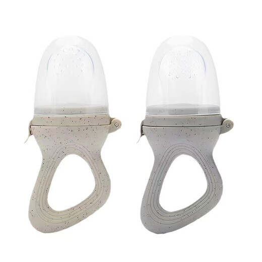 Baby Fruit and Vegetable Chewable Food Supplement Artifact Baby Play Chew Teething Tool Silicone Chew Bag Anti-Eat Teether Ivory (Storage Box) 1 Pack