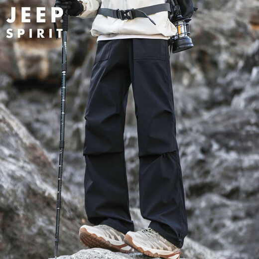 JEEP SPIRIT Jeep American overalls men's autumn and winter loose outdoor assault paratrooper sweatpants black XL