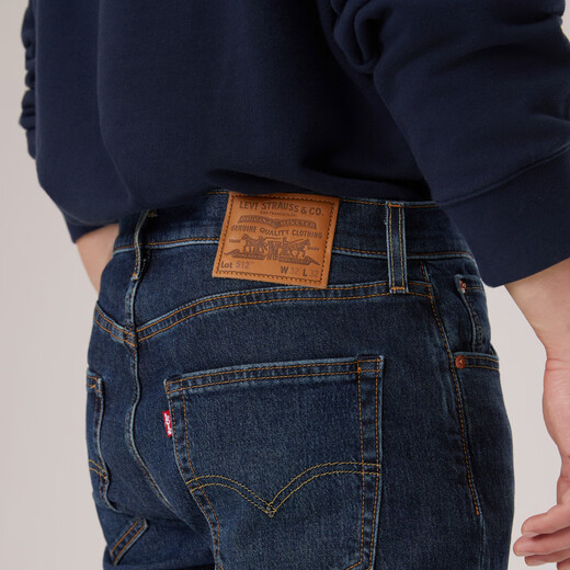 Levi's李维斯冬暖系列男512修身锥型美式低腰复古水洗牛仔裤28833 深蓝色 32 (32)