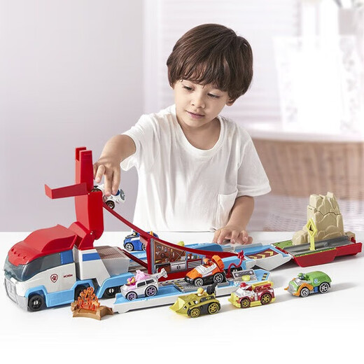 UOSO toy car alloy Captain Ryder Patrol Car Mini Patrol Car Set Dog Team Children's Birthday Gift 16785 Transformation Rescue Bus