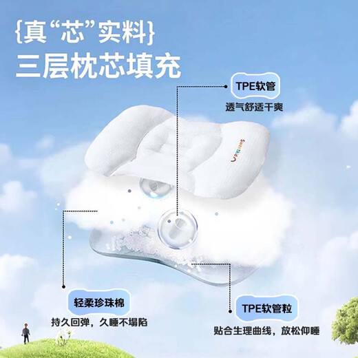 Bei Chuzhong children's pillow 3-6 years old neck pillow 6-12 years old adolescent pillow 15-18 years old primary school students 12 years old - 16 years old Category A T1 segment - blue suitable for 6 months - 3 years old 7A antibacterial maternal and infant grade special pillow for children 1-4-8 years old memory pillow to baby space partition pillow