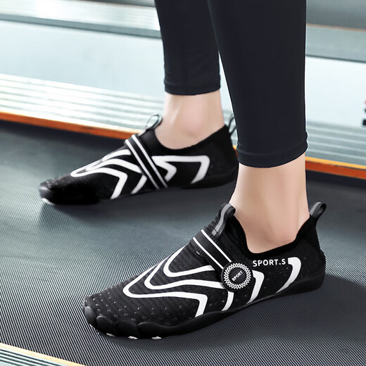 Beach wading shoes for men and women, outdoor rafting shoes, river tracing shoes, non-slip, anti-cut, quick-drying swimming and diving shoes, fitness yoga 732, dark blue orange 42