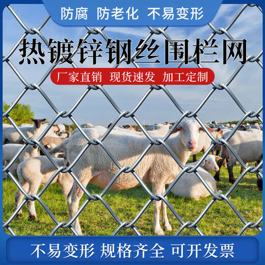 Hot-dip galvanized chain link fence is durable, breeding wire mesh, chicken, cattle and sheep fence protection net is rust-resistant and corrosion-resistant, 1.8 meters high, 2.0mm thick, 8 cm hole, 30 meters long, 20 years rust-proof, rust-proof guarantee