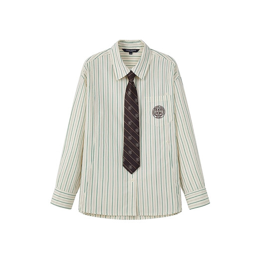 Teenie Weenie Bär Frauen Herbst 2025 Neu elegant lose Streifen College -Style -Krawattenhemd Kontrast s