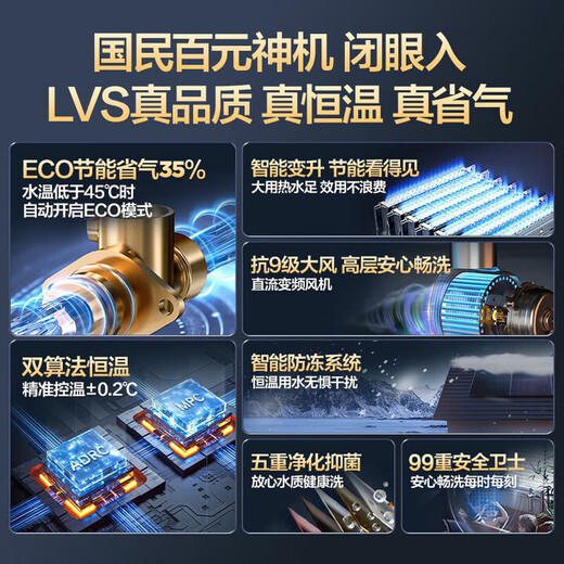 Leader Haier Smart Home's gas water heater is the same model as MODEL. Natural gas intelligent variable boost and strong exhaust type home ECO energy-saving constant temperature instant hot shower home installation LVS 12L. The first choice for one kitchen and one bathroom - 12LVS