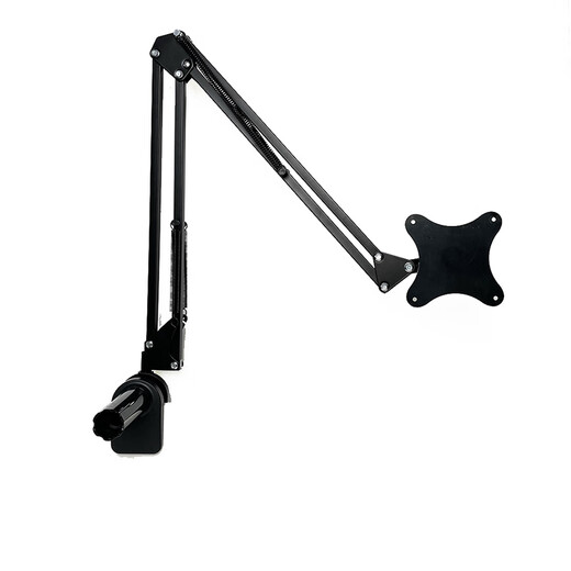 Woodman 18-inch portable display universal mechanical arm bracket vesa extended horizontal and vertical secondary screen clip desktop metal elevated stand black universal cantilever + 5.8-8.8cm mobile phone clip