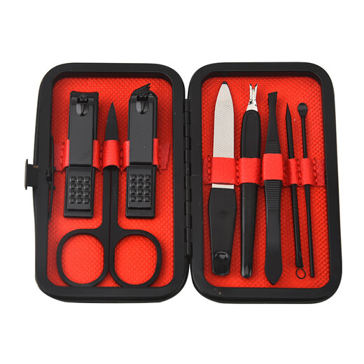 Factory wholesale manicure and manicure tools stainless steel sharp nail clippers nail scissors for home use 1 piece red 8 piece set color box packaging