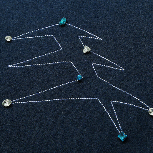 GUUKA TECH outdoor light luxury hand-stitched diamond warm off-shoulder sweater for men, including wool sheep shear pullover white sweater for women, dark blue XL