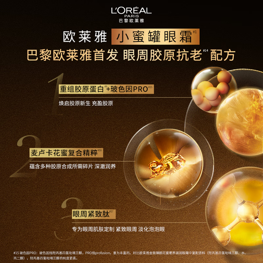 L'Oreal Collagen Honey Pot Eye Cream 20ml Set Gift Box Anti-wrinkle Lightening Moisturizing Skin Care Products Birthday Gift