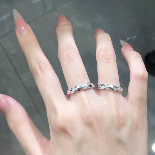 CHINA GOLD platinum ring pt950 platinum guardian knight couple ring proposal birthday birthday Valentine's Day gift for boyfriend and girlfriend about 7.84g one pair