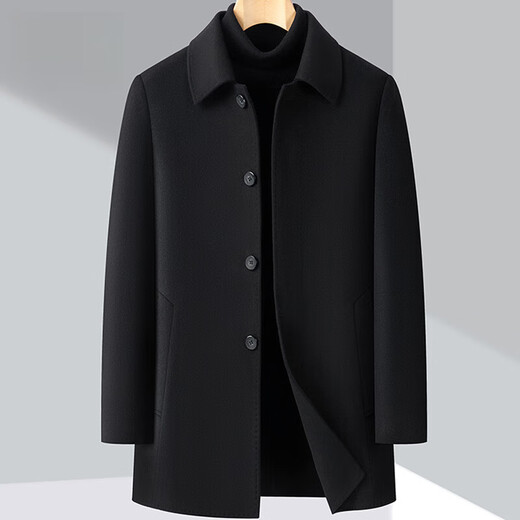 Doppelseitiger Kaschmirmantel mit mittlerer Länge für Männer mittlere Wolle Wolle Wolle Innere Liner Jacke winterblau XXS 170/Größe (Empfohlen 110-125 Jin [Jin gleich 0,5 kg]))