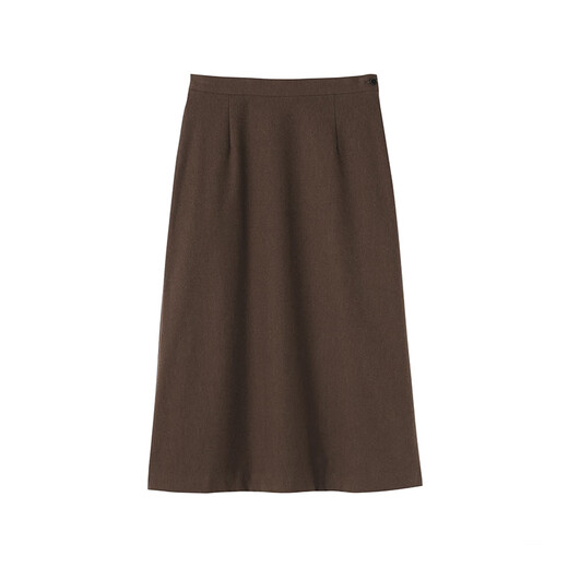 MUJI Women's Horizontal and Vertical Stretch Fleece Wide Hem Skirt Long Skirt Women's Autumn 25 BE1XXC5A Brown S (155/62A)