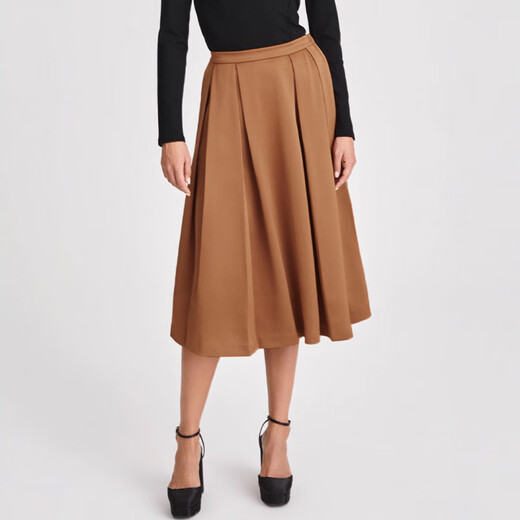 Hengyuanxiang Vêtements féminins 2025 Automne et hiver Nouvelle jupe plissée haute zipper grande jupe d'ourlet européenne et américaine