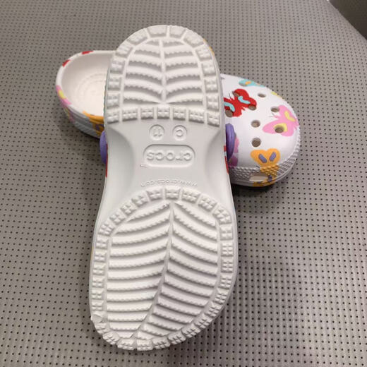 Crocs (CROCS) classic butterfly print children's shoes for boys and girls Clog211255-0WV chalk color 33/34