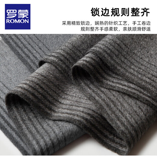 Lomon cashmere men's scarf to keep warm in winter, high-end British style scarf 2025 new plaid gift box for boyfriend, dark gray plaid 180*30cm high quality/gift box
