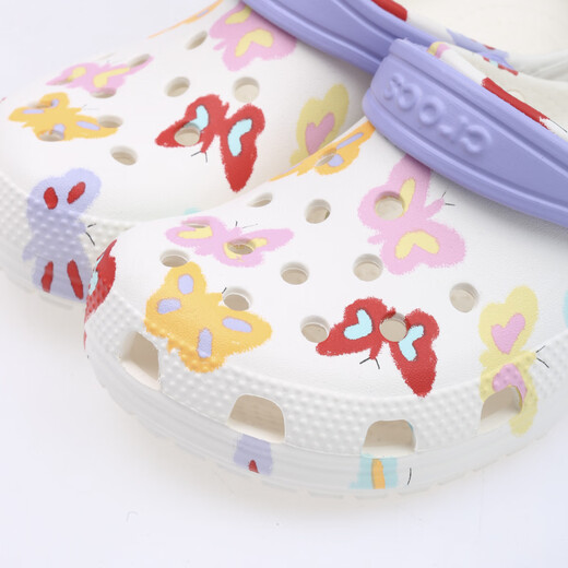 Crocs (CROCS) classic butterfly print children's shoes for boys and girls Clog211255-0WV chalk color 33/34