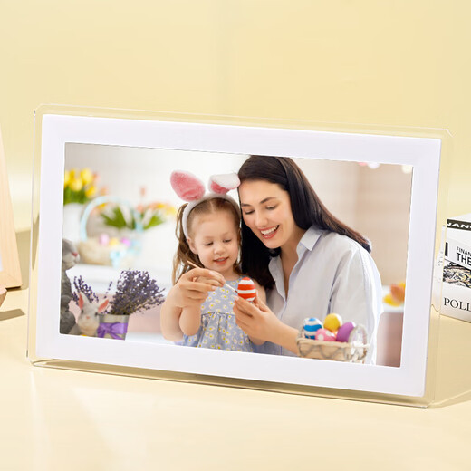 Marco de fotos inteligente en la nube HD Pantalla táctil de inicio de 10 pulgadas Carga remota Reproductor de álbumes de fotos electrónicos Memoria blanca de 15,6 pulgadas 32G + tarjeta 64G