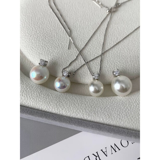 MHFDO Princess Diana Single Pearl Pendant Necklace Women's 2025 New Light Luxury Niche Autumn and Winter Sweater Chain Necklace (10mm) Aurora Heavenly Lady Pink + Box Chain