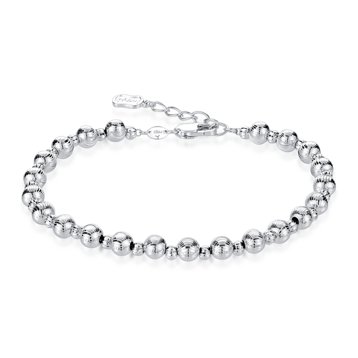 Zhaoliang PT950 Platinum Meteor Laser Bead Bracelet Women's Platinum Bracelet Gold Bead Bracelet Versatile Chinese Valentine's Day Gift 12.54g