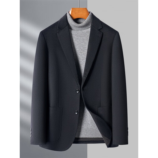 Lilan men's casual suit 2025 autumn and winter new wool single suit middle-aged men's suit woolen jacket navy blue M 170/88