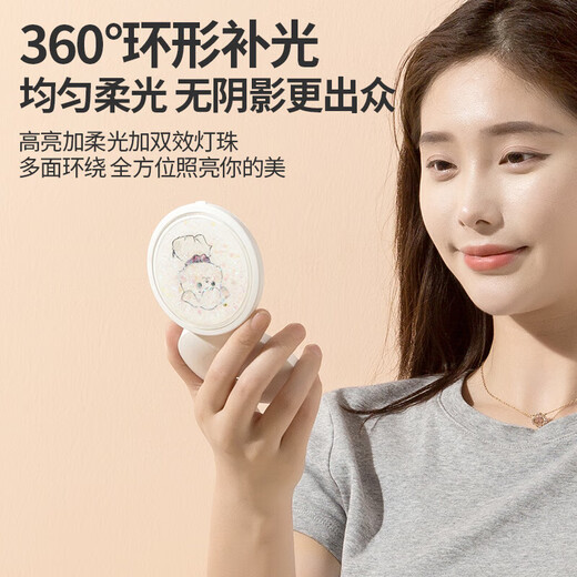 Ins mirror wooden simple desktop makeup mirror home small mirror student dormitory desktop makeup mirror beauty mirror LED portable fill light mirror LED portable folding makeup mirror white