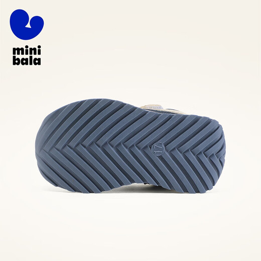 Minibala children's shoes, children's toddler shoes, autumn new baby stable shoes, comfortable non-slip mesh breathable and versatile sports shoes, blue and white, size 21, suitable for feet length 14.0-14.5cm