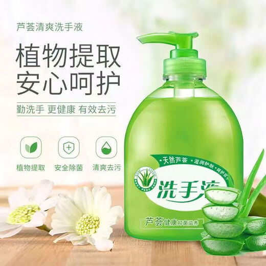 Aloe Vera Antibacterial Hand Sanitizer Fragrance Type Sterilizing, Disinfecting and Moisturizing Children's Press Bottle Household Family Pack 500ml*1 Bottle (1 Pump Head)