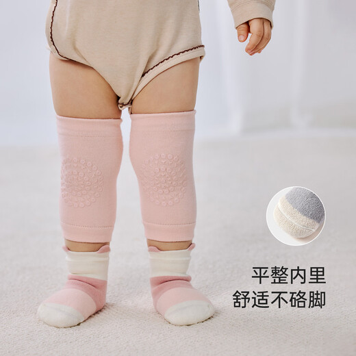 Babylove baby split knee socks set autumn and winter leggings crawling non-slip floor socks stockings baby socks moon night gray 6-12 months (10.5cm)