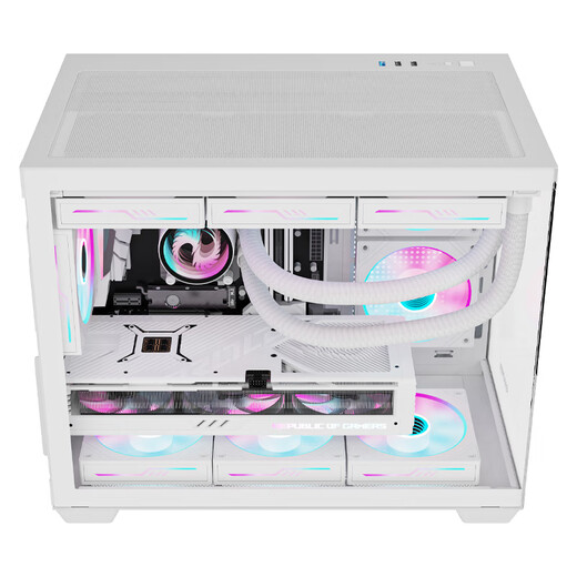 Châssis de salle blanc avec vue sur la mer Great Wall Vision S1W PLUS (carte mère MATX/verre double face/360 positions de refroidissement par eau/9 positions de ventilateur/USB3.0/filtre anti-poussière/carte graphique longue)
