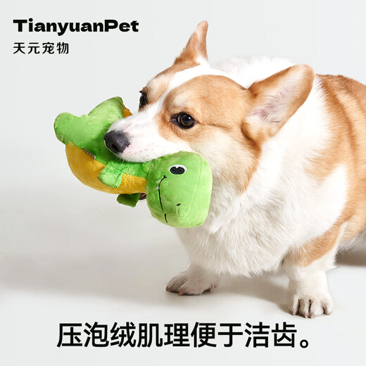 Tianyuan Pet Dinosaur Series Dog Toys Puppy Molars and Bite-Resistant Pet Sound Toys Green Tyrannosaurus Rex