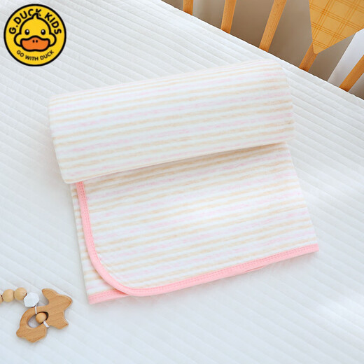 G.DUCKKIDSa color cotton baby diaper pad washable waterproof aunt sheets student dormitory small mattress overnight diaper pad pink striped 50*70cm