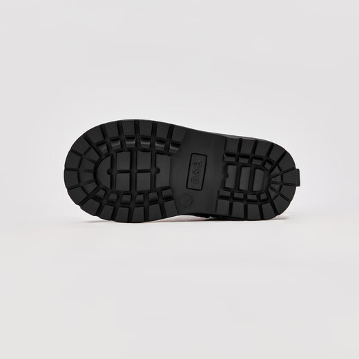 DAVE&BELLA girls' boots, children's short boots, non-slip autumn and winter girls' velvet shoes, black leather boots