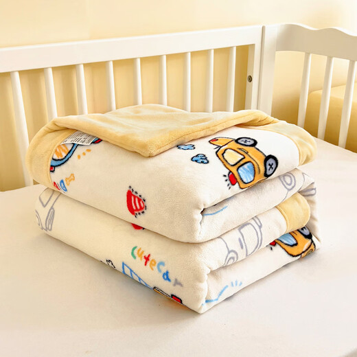 Langsha (langsha) thickened milk velvet children's blanket newborn baby quilt primary school student nap blanket kindergarten nap blanket Happy Fleet Class A mother and baby grade double-sided milk velvet antibacterial and anti-mite 100*120cm soft and skin-friendly warm upgrade