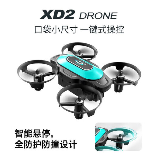Mini drone, cuadricóptero 2.4G resistente a caídas y anticolisión, juguete para niños con control remoto de rotación y volteo de 360 ​​grados XD2mini drone - azul, caja de color exquisito + bolsa de accesorios + instrucciones 1 batería 1