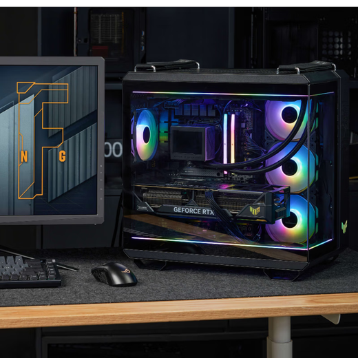 华硕（ASUS）TUF GAMING GT502 弹药库机箱系列 双仓设计 TLK-01天际线黑色