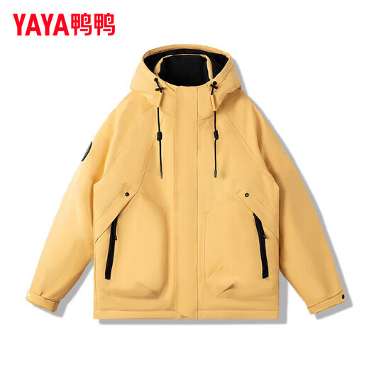 鸭鸭（YAYA）王一博同款新山系户外登山羽绒服男女士同款2025新款休闲外套YX 黑色 L /175/92A