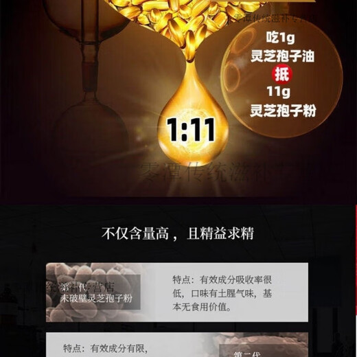 灵芝孢子油软胶囊破壁灵芝孢子粉正宗提取增强免疫深度睡眠 买2送1[效果很好]发3瓶同款