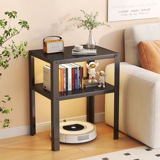 Home living room bedroom floor-standing storage rack Nordic style simple solid color storage rack wrought iron shelf modern bedside table white second floor 37 long 28 wide 45 high