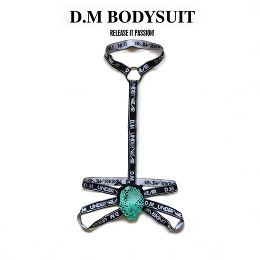 DMD.M men's sexy jumpsuit thong suspenders mesh breathable sexy double thongs personality temptation men's underwear orange M_weight 100-115Jin Jin equals 0.5 kg