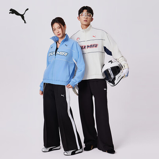 PUMA windproof and water-repellent outdoor loose racing style jacket for men and women couples autumn sports jacket 636308 warm white-57 XS (165/88A)